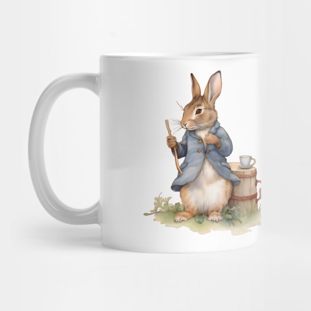 Peter Rabbit having tea by VelvetEasel